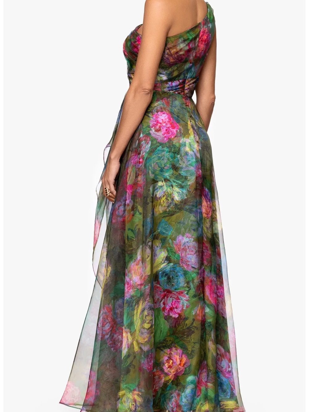 One-Shoulder Floral Gown - Picture 2 of 5
